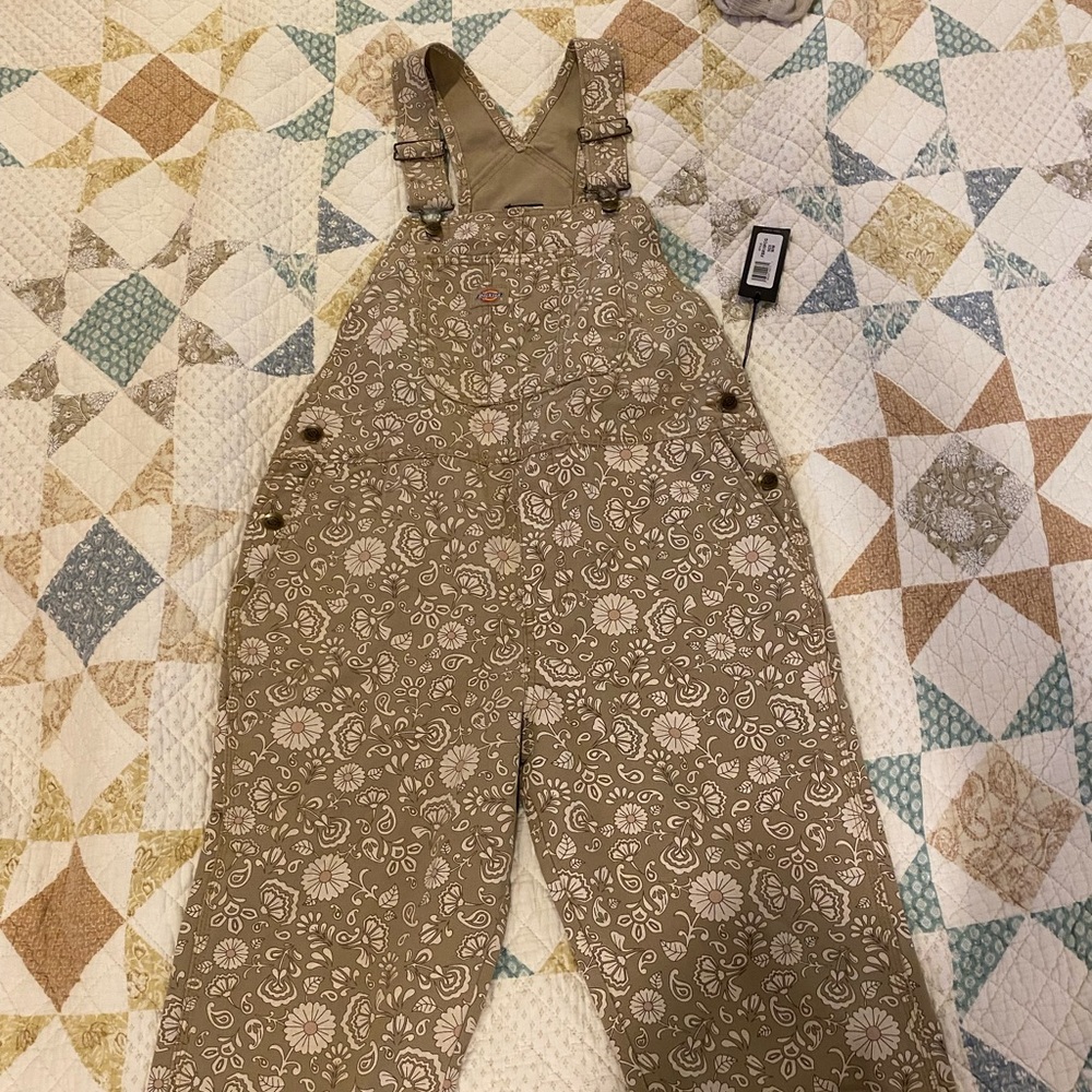 Dickies floral medium overalls